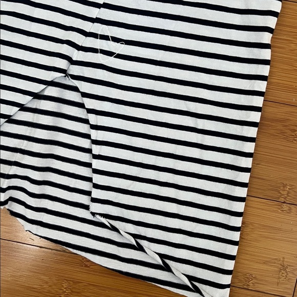 Frank and Eileen Tee Lab Striped Asymmetrical Hem Tank Dress White Black Stripe - Picture 7 of 10